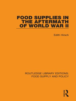 cover image of Food Supplies in the Aftermath of World War II